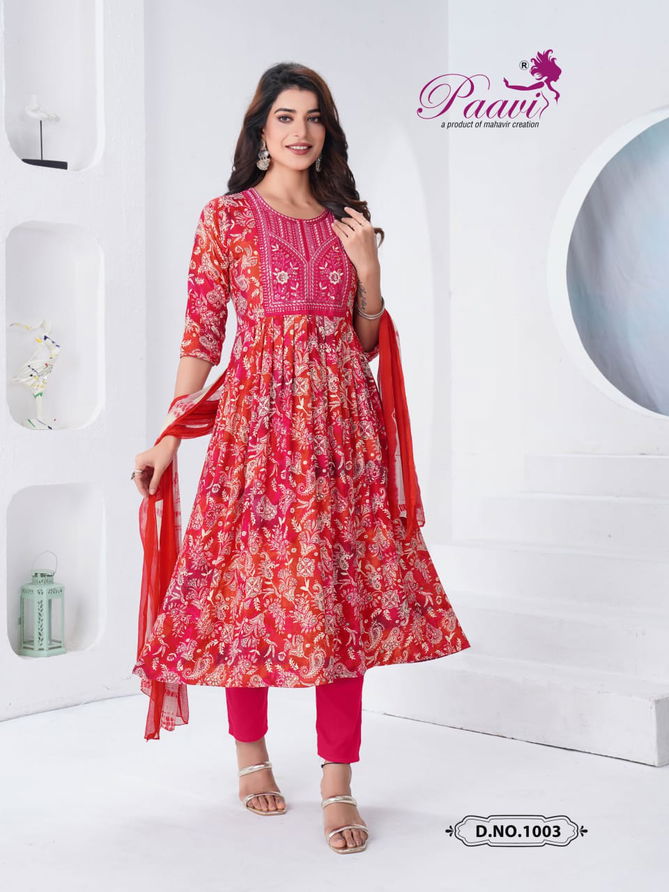 Sanaya 2 By Paavi  Portion Printed Kurti With Bottom Dupatta Wholesale Shop In Surat